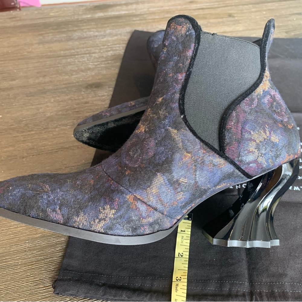 John Fluevog 10.5 Dark Floral Heeled Boots - Picture 12 of 14